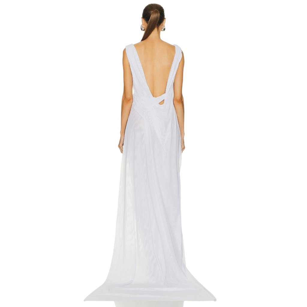 Di Petsa For Fwrd Gown In White X-Small New Womens Wetlook Bridal Maxi Dress — image 2 of 8